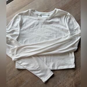 White Long Sleeve Crop Top